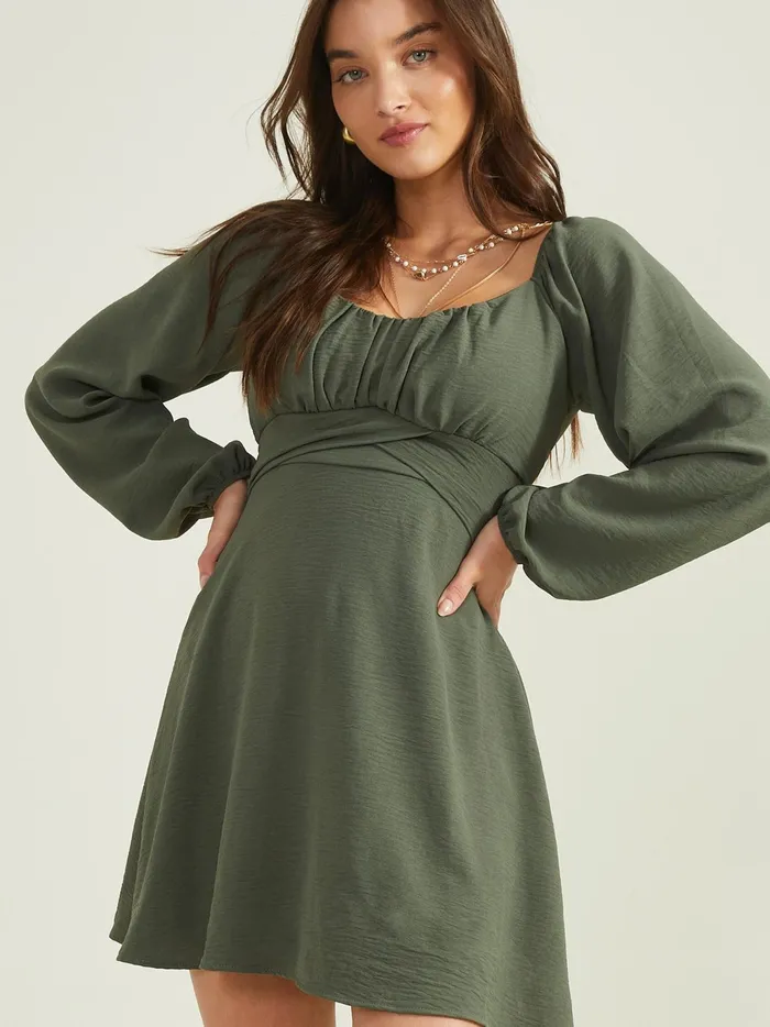 Women Altar039d State Casual Lola Crossover Dress Darkolive