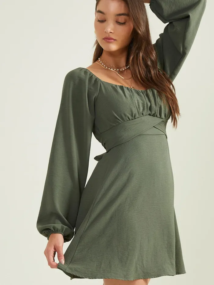 Women Altar039d State Casual Lola Crossover Dress Darkolive