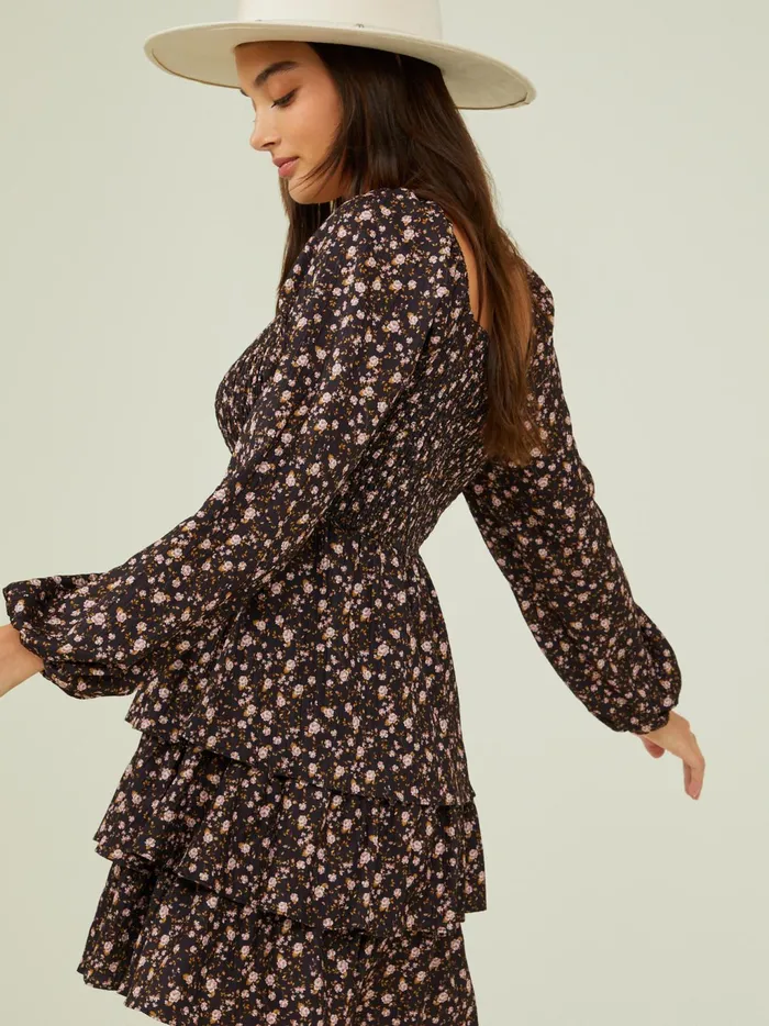 Women Altar039d State Casual Ruby Floral Dress Black