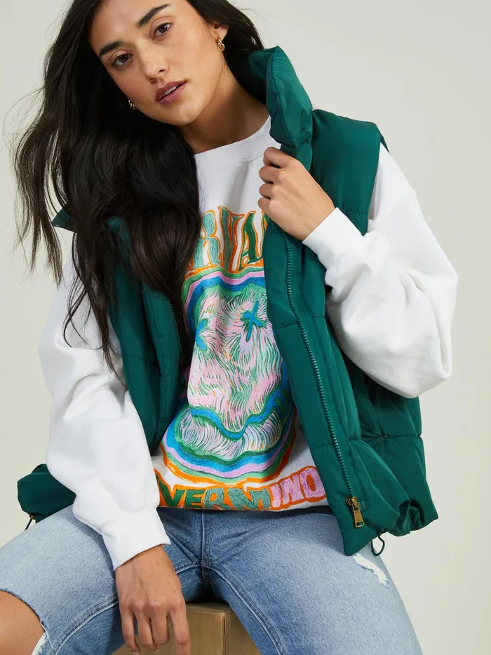 Women Altar039d State Graphics Nirvana Nevermind Oversized Sweatshirt White