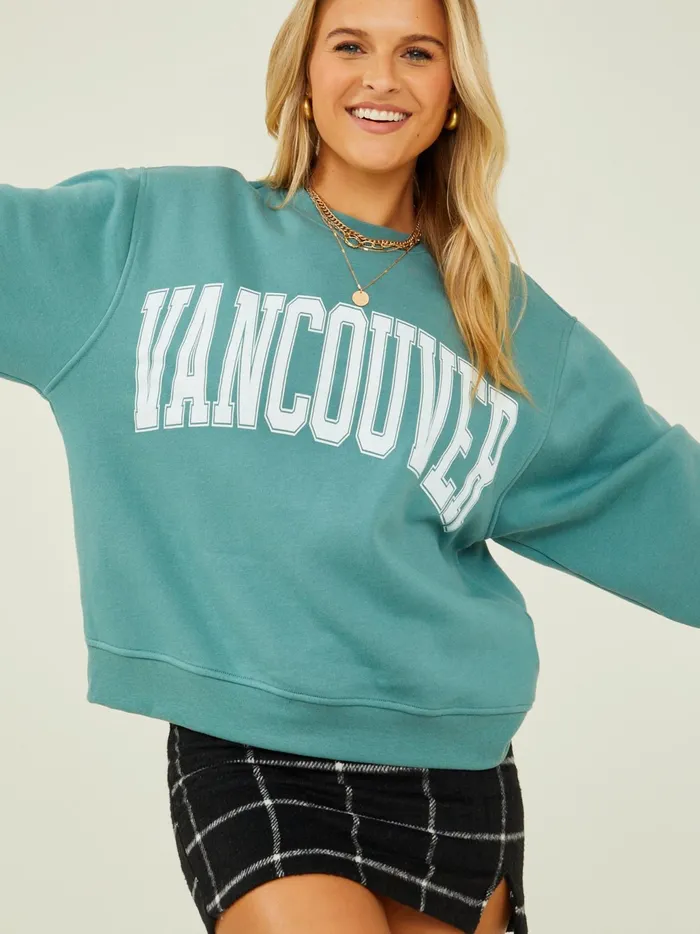 Women Altar039d State Graphics Vancouver Fleece Pullover Silverpine