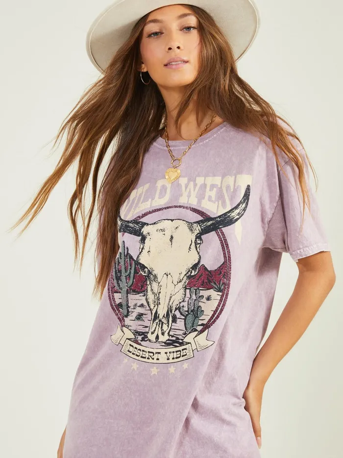Women Altar039d State Graphics Wild West Graphic Tee Elderberry