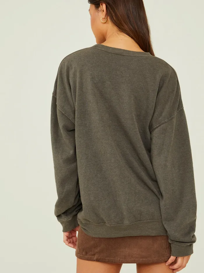 Women Altar039d State Graphics Wild West Oversized Sweatshirt Charcoal