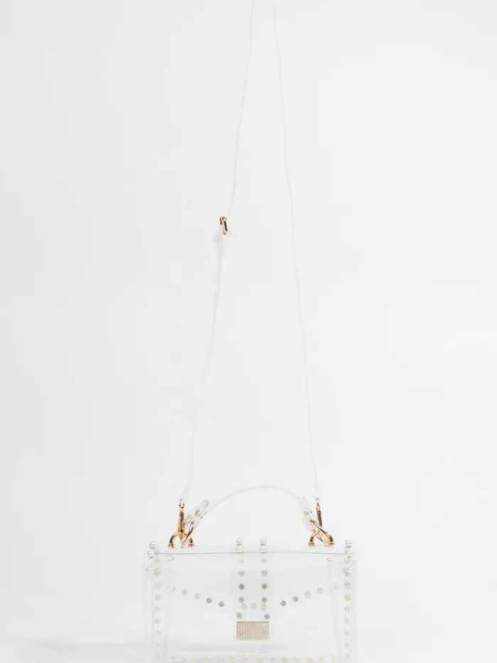 Women Altar039d State Handbags Clear Pearl Foldover Crossbody Bag Clear
