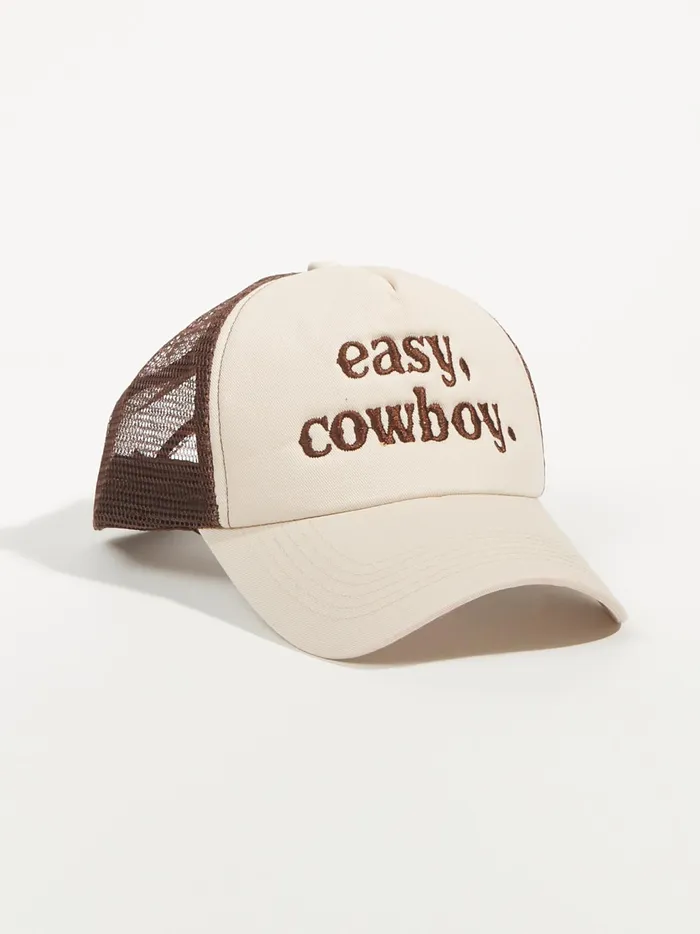 Women Altar039d State Hats Easy Cowboy Trucker Hat Creambrown