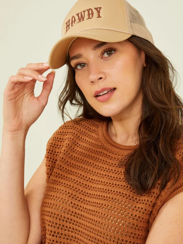 Women Altar039d State Hats Howdy Trucker Hat Beige
