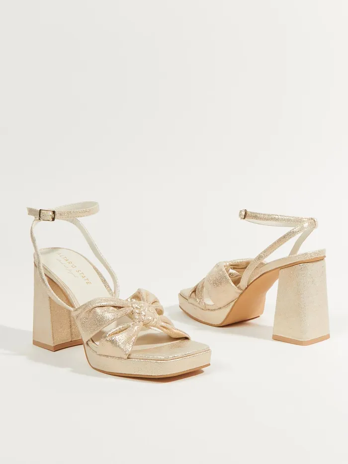Women Altar039d State Heels Zoey Suede Knotted Heels Gold