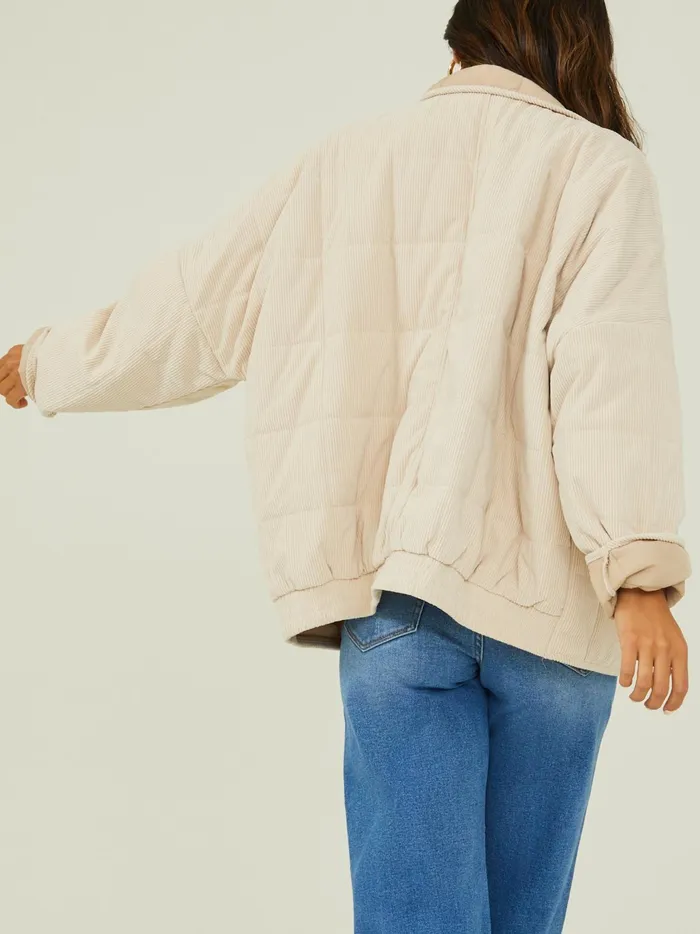 Women Altar039d State Jackets Callie Corduroy Quilted Jacket Cream