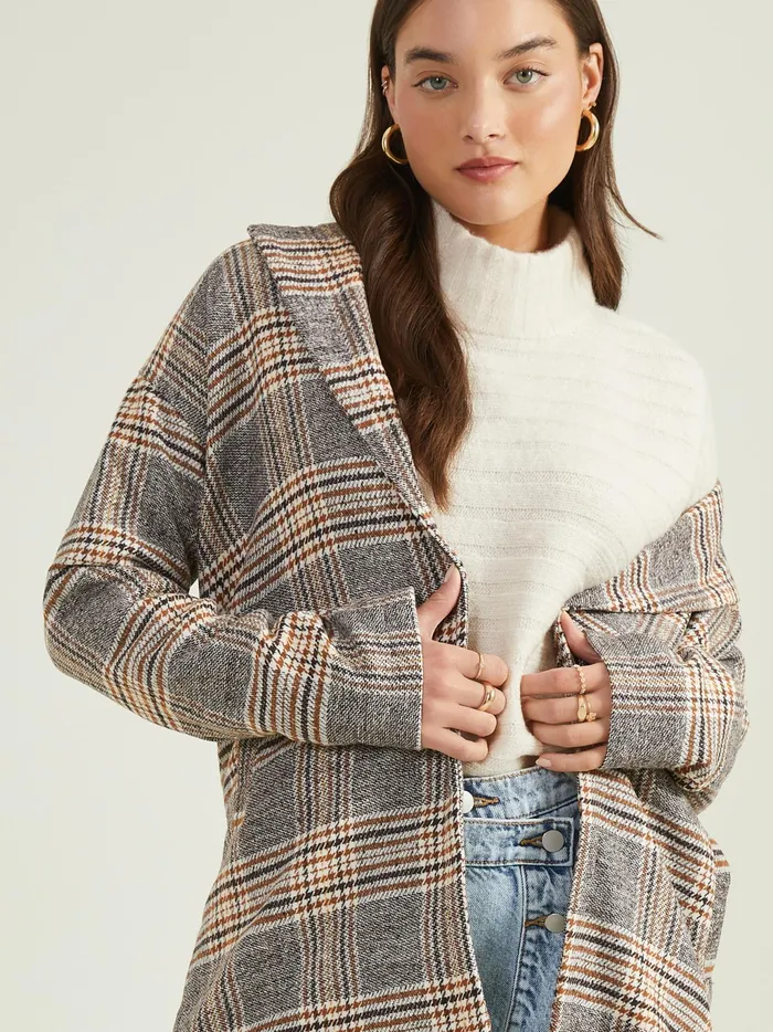 Women Altar039d State Jackets Emmy Collared Coat Brownblackplaid