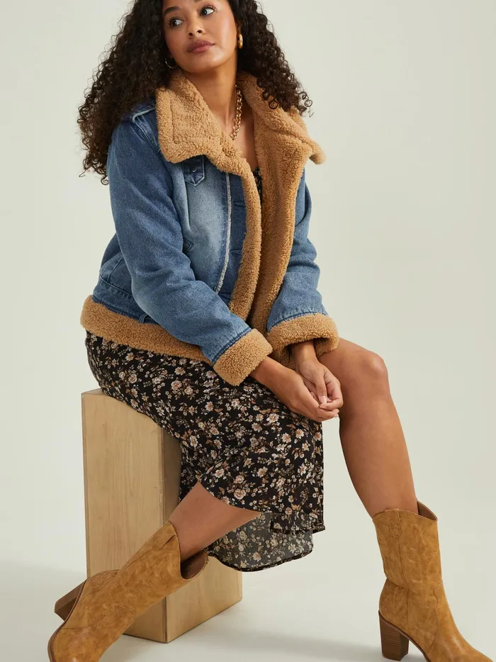 Women Altar039d State Jackets Ginger Sherpa Lined Denim Jacket Denim