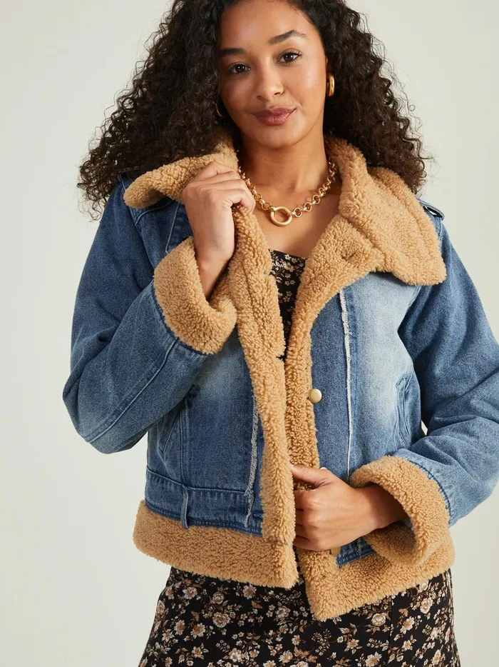 Women Altar039d State Jackets Ginger Sherpa Lined Denim Jacket Denim