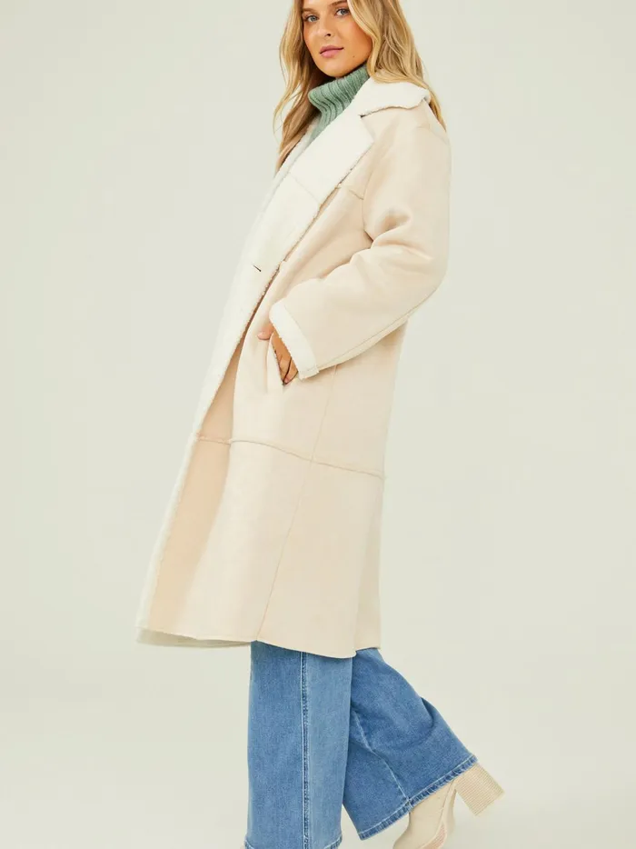 Women Altar039d State Jackets Margot Sherpa Trim Coat Ecru