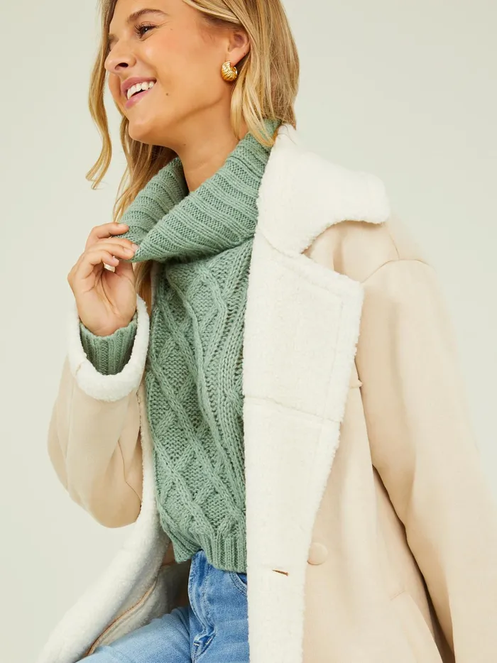 Women Altar039d State Jackets Margot Sherpa Trim Coat Ecru