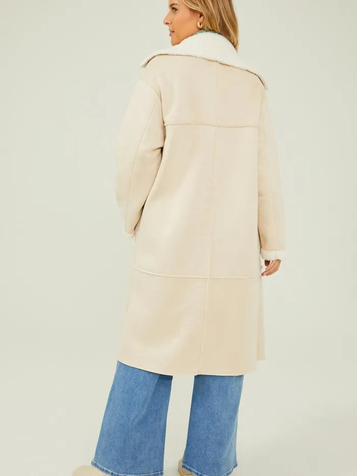 Women Altar039d State Jackets Margot Sherpa Trim Coat Ecru