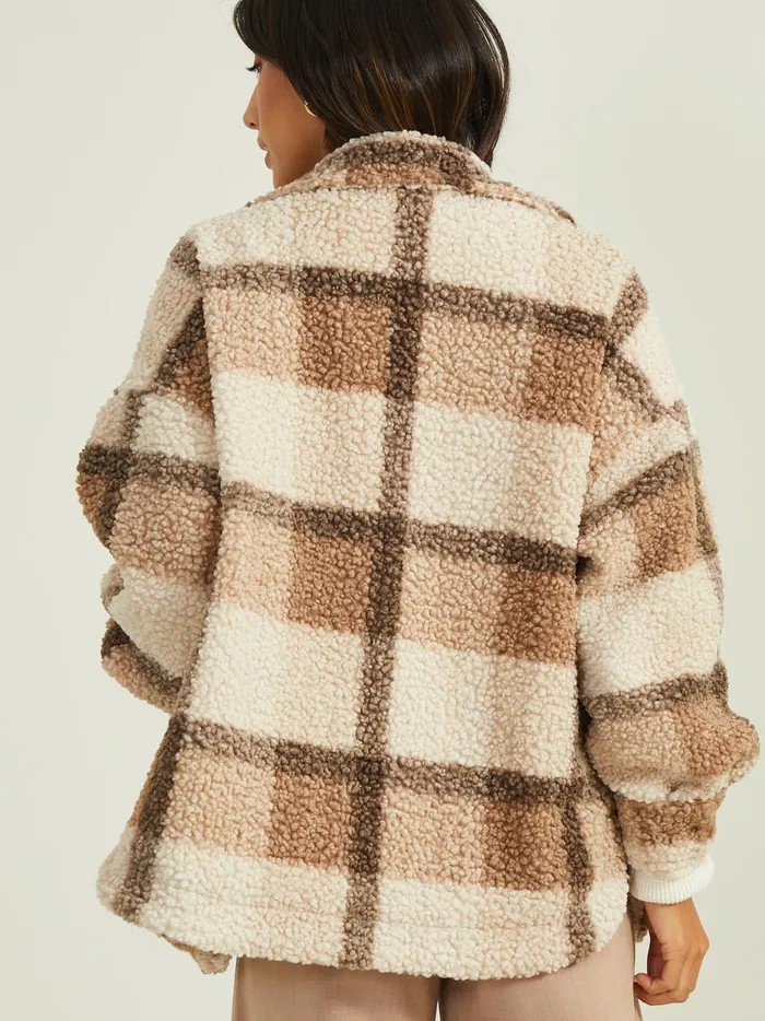 Women Altar039d State Jackets Sammy Sherpa Shacket Taupebrown