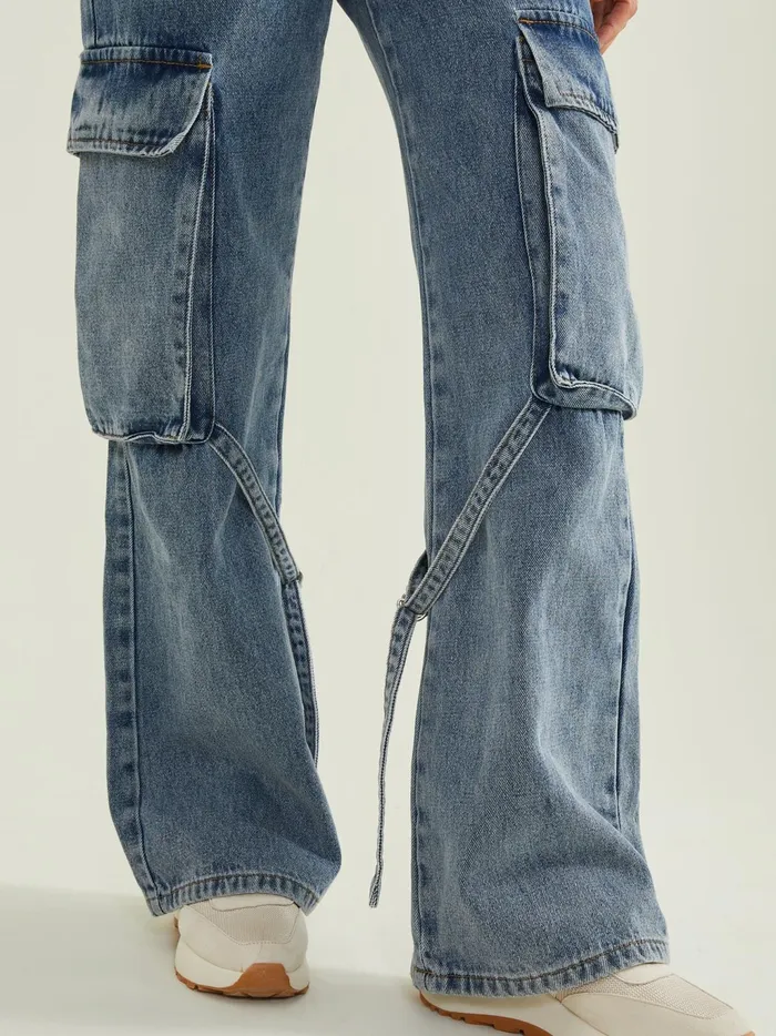 Women Altar039d State Jeans Collins Cargo Strap Jeans Mediumwash