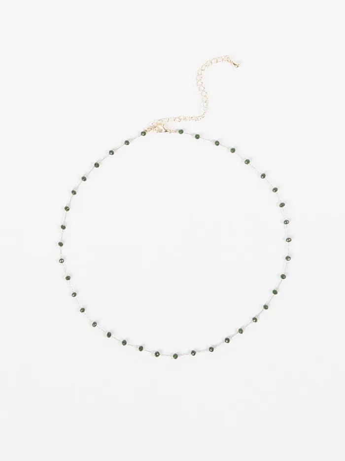 Women Altar039d State Jewelry Dainty Glass Beaded Choker Necklace Emerald