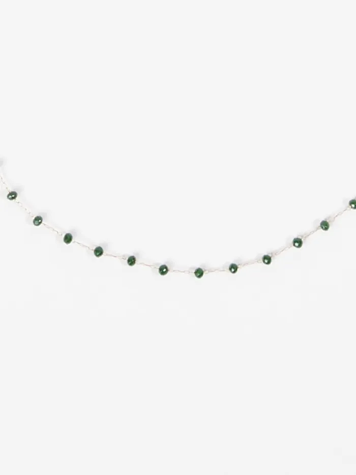Women Altar039d State Jewelry Dainty Glass Beaded Choker Necklace Emerald