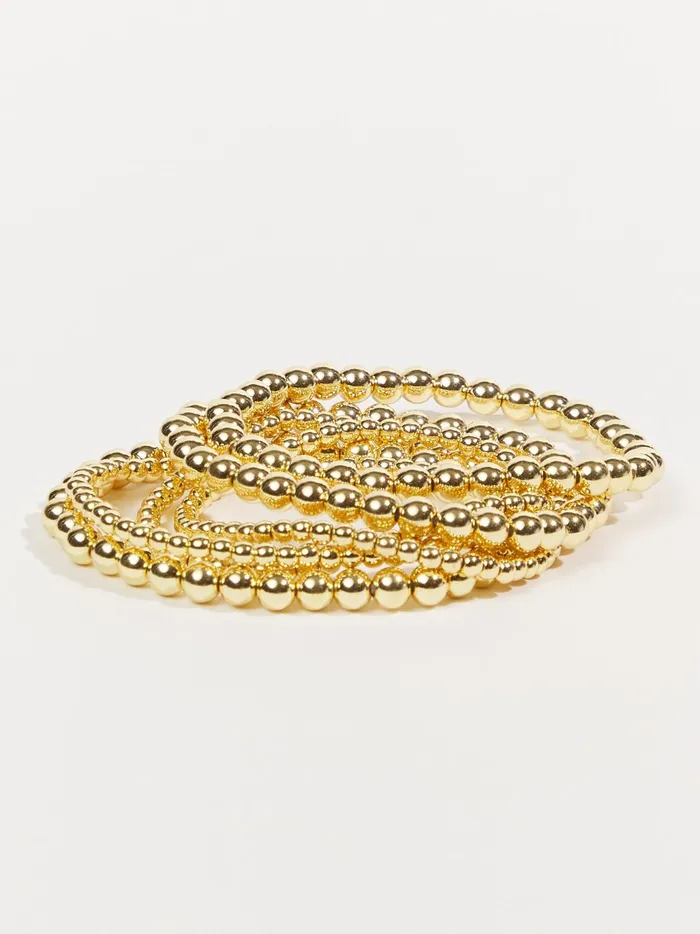 Women Altar039d State Jewelry Mixture Beaded Stretch Bracelet Pack Gold