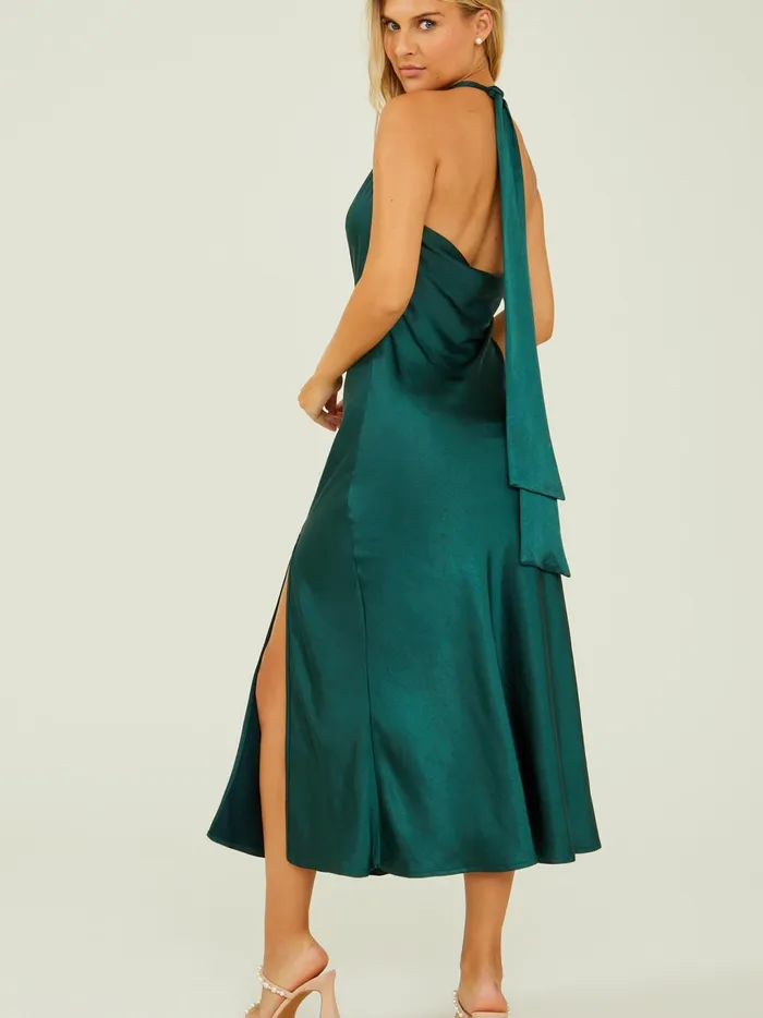 Women Altar039d State Maxi Midi Daphne Satin Midi Dress Hunter