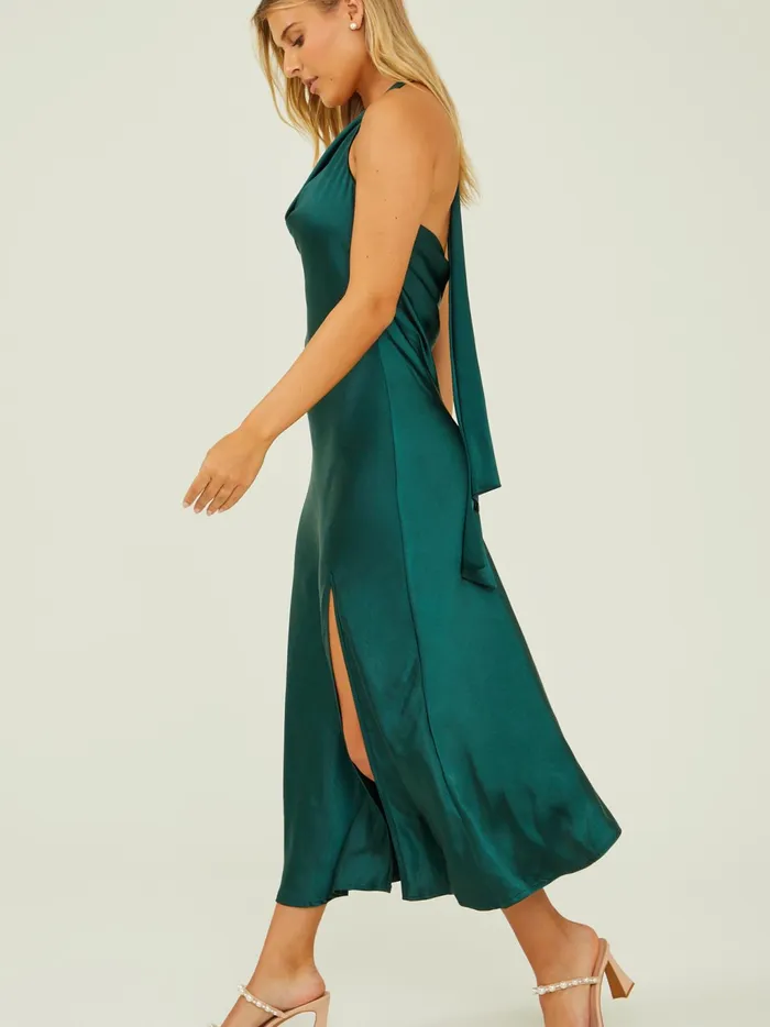 Women Altar039d State Maxi Midi Daphne Satin Midi Dress Hunter