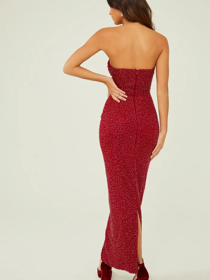 Women Altar039d State Maxi Midi Makayla Beaded Maxi Dress Burgundy