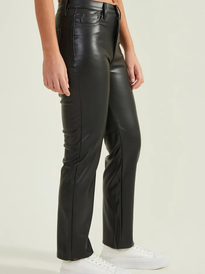 Women Altar039d State Pants Etta Vegan Leather Straight Pants Black