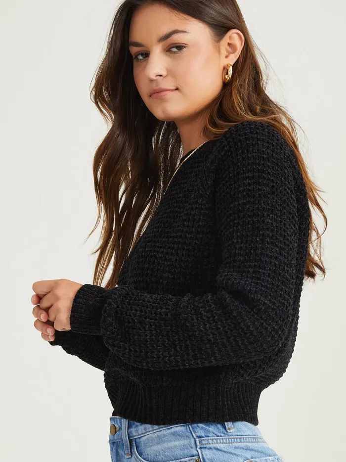 Women Altar039d State Pullovers Alice Chenille Sweater Black