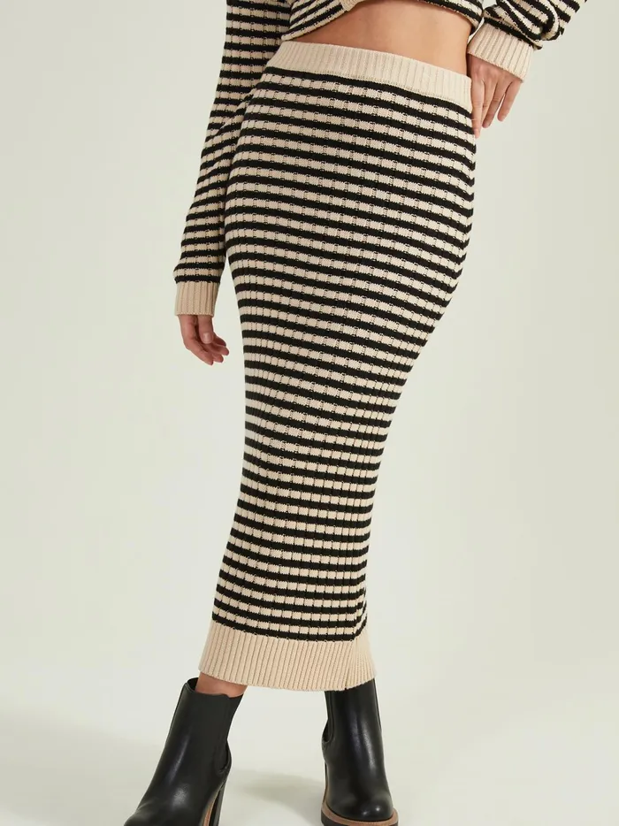 Women Altar039d State Skirts Skorts Halle Sweater Midi Skirt Creamblack