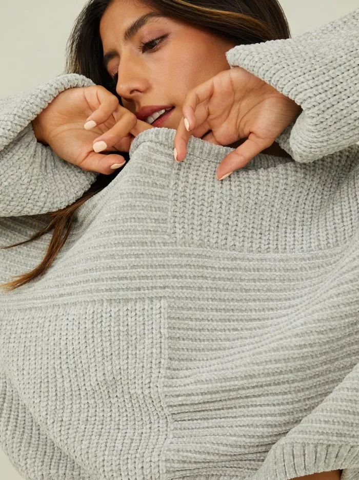Women Altar039d State Sweaters Blaise Cropped Sweater Silversage