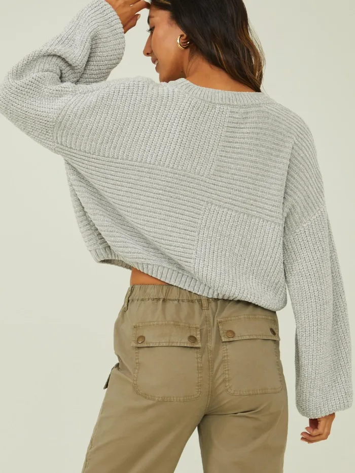 Women Altar039d State Sweaters Blaise Cropped Sweater Silversage