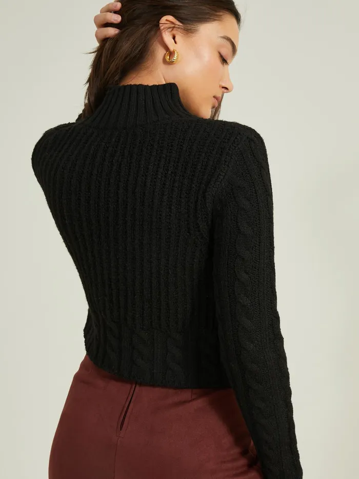 Women Altar039d State Sweaters Legacy Cropped Sweater Black