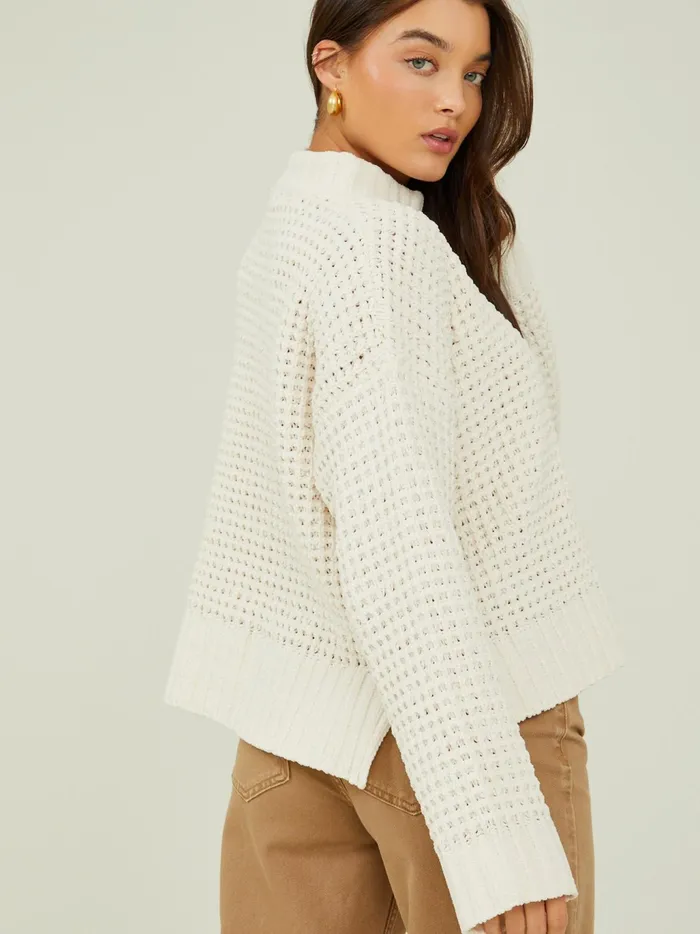 Women Altar039d State Sweaters Natalie Matte Chenille Sweater Ivory