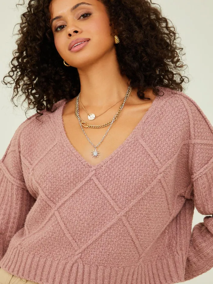 Women Altar039d State Sweaters Nicki Diamond VNeck Sweater Nostalgiarose