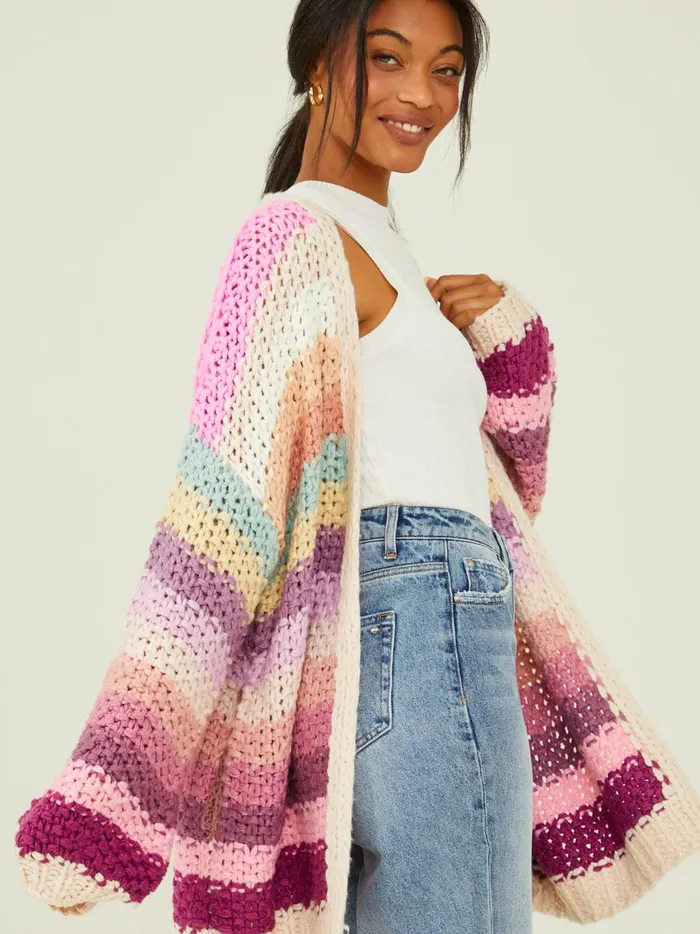 Women Altar039d State Sweaters Scottie Chunky Cardigan Ltpinkmulti
