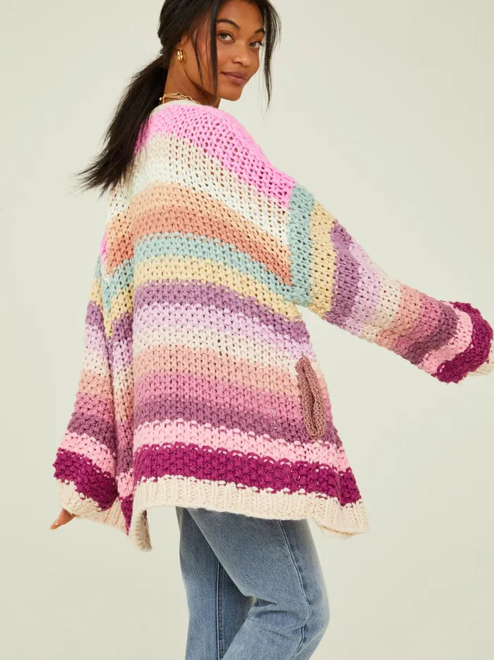 Women Altar039d State Sweaters Scottie Chunky Cardigan Ltpinkmulti