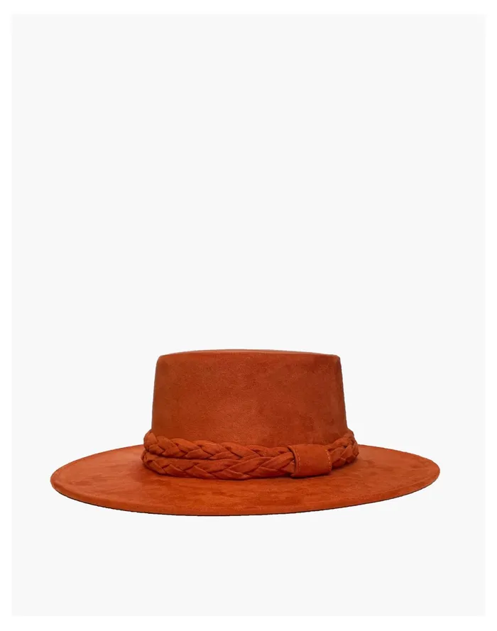Women ASN Vegan Leather Sunrise Boater Hat Pale Chamois Madewell Hats