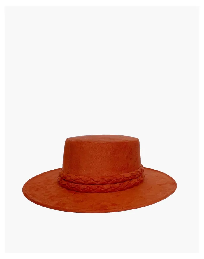 Women ASN Vegan Leather Sunrise Boater Hat Pale Chamois Madewell Hats Women ASN Vegan Leather Sunrise Boater Hat Pale Chamois Madewell Hats