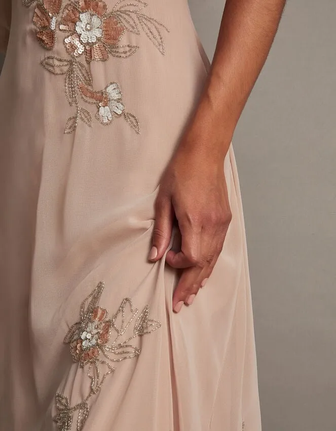 Women August Embellished Maxi Dress Pink Monsoon Occasionwear