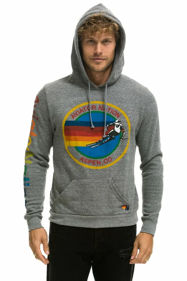 Women AVIATOR NATION ASPEN PULLOVER HOODIE 8211 HEATHER GREY Aviator Nation Hoodies