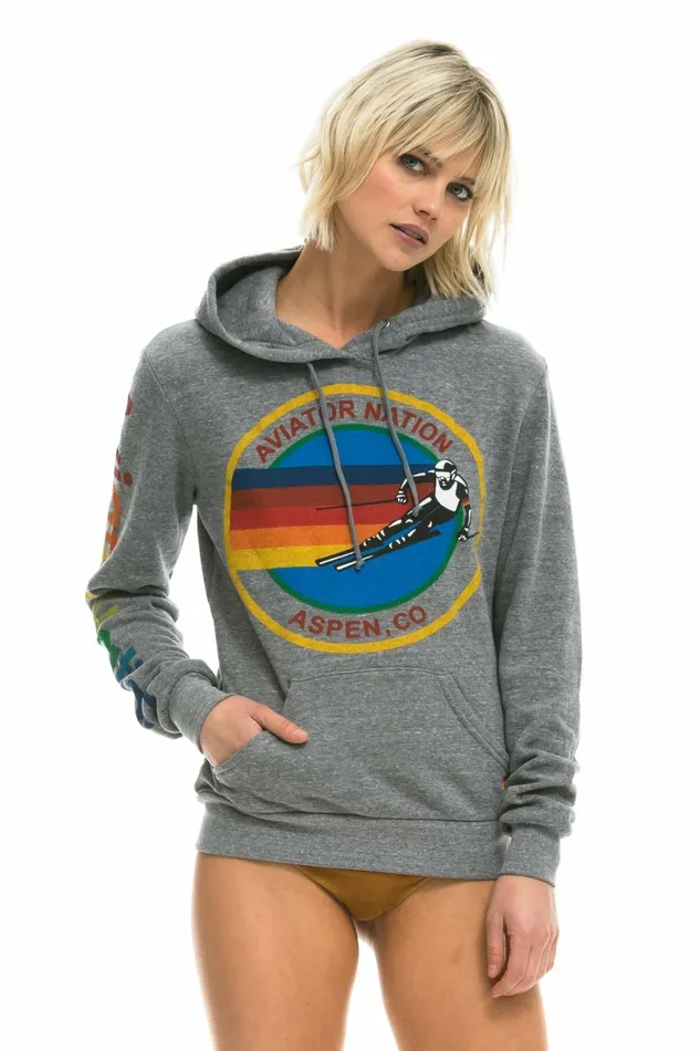 Women AVIATOR NATION ASPEN PULLOVER HOODIE 8211 HEATHER GREY Aviator Nation Hoodies Women AVIATOR NATION ASPEN PULLOVER HOODIE 8211 HEATHER GREY Aviator Nation Hoodies