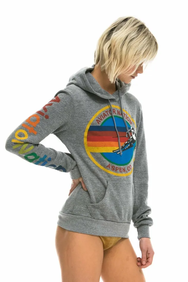 Women AVIATOR NATION ASPEN PULLOVER HOODIE 8211 HEATHER GREY Aviator Nation Hoodies Women AVIATOR NATION ASPEN PULLOVER HOODIE 8211 HEATHER GREY Aviator Nation Hoodies