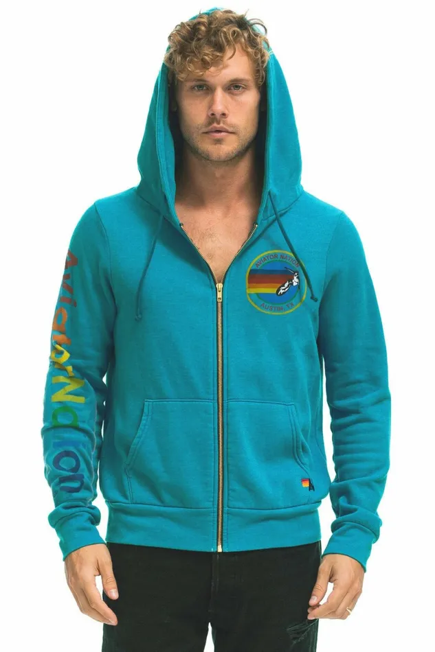 Women AVIATOR NATION AUSTIN HOODIE 8211 TEAL Aviator Nation Hoodies Women AVIATOR NATION AUSTIN HOODIE 8211 TEAL Aviator Nation Hoodies