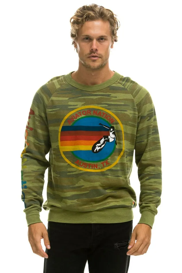 Women AVIATOR NATION AUSTIN SWEATSHIRT 8211 CAMO Aviator Nation UnisexCrewSweatshirt Women AVIATOR NATION AUSTIN SWEATSHIRT 8211 CAMO Aviator Nation UnisexCrewSweatshirt