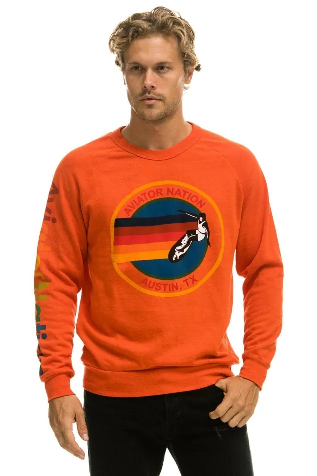 Women AVIATOR NATION AUSTIN SWEATSHIRT 8211 ORANGE Aviator Nation UnisexCrewSweatshirt Women AVIATOR NATION AUSTIN SWEATSHIRT 8211 ORANGE Aviator Nation UnisexCrewSweatshirt