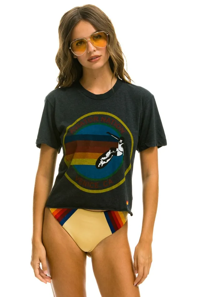 Women AVIATOR NATION HAIGHT ASHBURY BOYFRIEND TEE 8211 CHARCOAL Aviator Nation UnisexTees Women AVIATOR NATION HAIGHT ASHBURY BOYFRIEND TEE 8211 CHARCOAL Aviator Nation UnisexTees