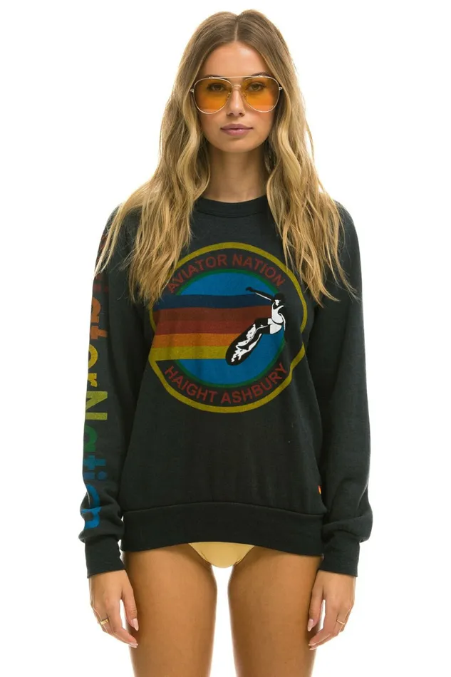 Women AVIATOR NATION HAIGHT ASHBURY SWEATSHIRT 8211 CHARCOAL Aviator Nation UnisexCrewSweatshirt Women AVIATOR NATION HAIGHT ASHBURY SWEATSHIRT 8211 CHARCOAL Aviator Nation UnisexCrewSweatshirt