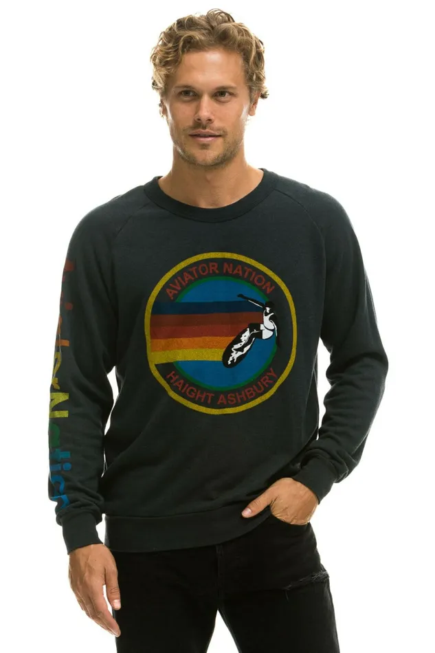 Women AVIATOR NATION HAIGHT ASHBURY SWEATSHIRT 8211 CHARCOAL Aviator Nation UnisexCrewSweatshirt Women AVIATOR NATION HAIGHT ASHBURY SWEATSHIRT 8211 CHARCOAL Aviator Nation UnisexCrewSweatshirt