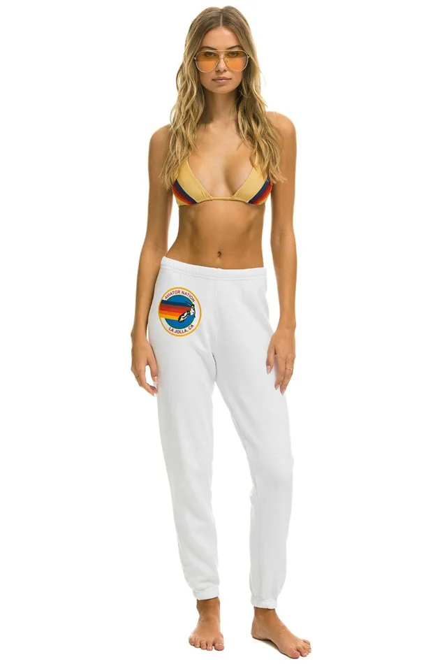 Women AVIATOR NATION LA JOLLA SWEATPANTS 8211 WHITE Aviator Nation Sweatpants