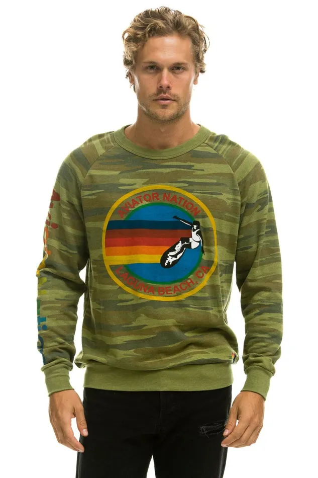 Women AVIATOR NATION LAGUNA BEACH SWEATSHIRT 8211 CAMO Aviator Nation UnisexCrewSweatshirt Women AVIATOR NATION LAGUNA BEACH SWEATSHIRT 8211 CAMO Aviator Nation UnisexCrewSweatshirt